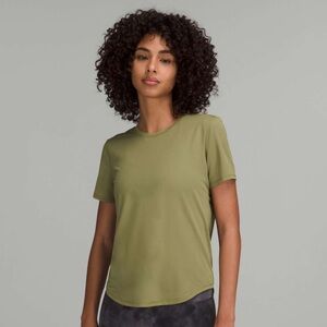 Lululemon High-Neck Running and Training T-Shirt Bronze Green Size 12